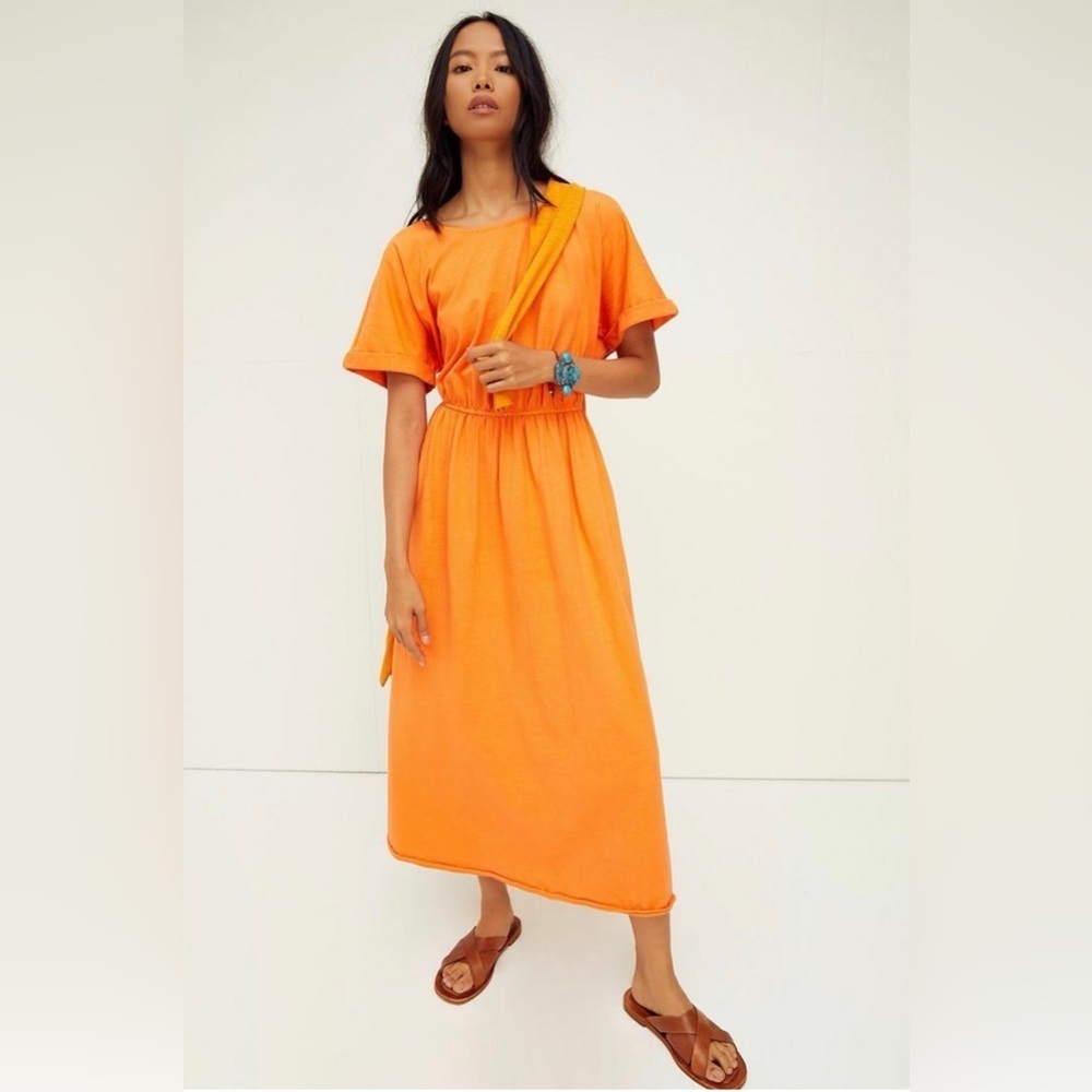 Free people Sorrento orange midi dress small
